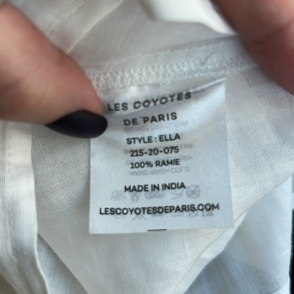 Les Coyotes De Paris Size 34 Ella White Blouse With Lace Inserts - Picture 5 of 9